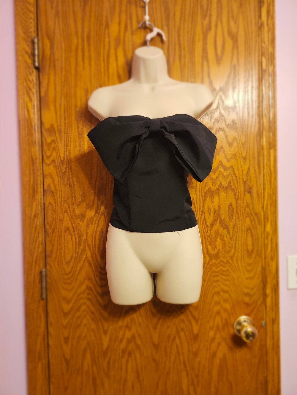 Strapless Black Bow-Front Women's Top, Express Top, Corset Top